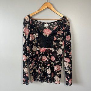Ralph Lauren denim supply rose lace top